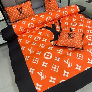 Lv type 197 bedding sets duvet cover lv bedroom sets luxury brand bedding