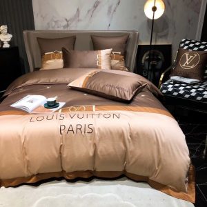 Lv type 196 bedding sets duvet cover lv bedroom sets luxury brand bedding