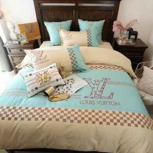 Lv type 194 bedding sets duvet cover lv bedroom sets luxury brand bedding