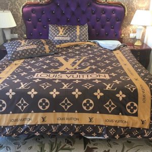 Lv type 187 bedding sets duvet cover lv bedroom sets luxury brand bedding