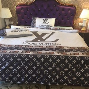 Lv type 186 bedding sets duvet cover lv bedroom sets luxury brand bedding