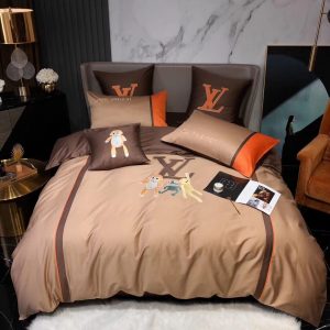 Lv type 182 bedding sets duvet cover lv bedroom sets luxury brand bedding