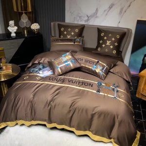 Lv type 181 bedding sets duvet cover lv bedroom sets luxury brand bedding