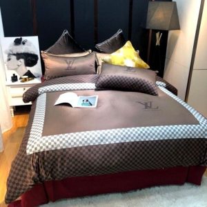 Lv type 144 bedding sets duvet cover lv bedroom sets luxury brand bedding