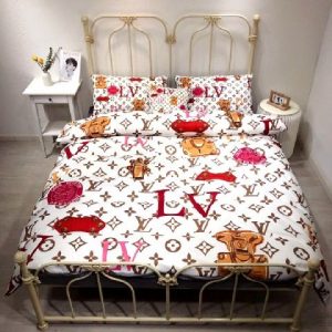 Lv type 140 bedding sets duvet cover lv bedroom sets luxury brand bedding