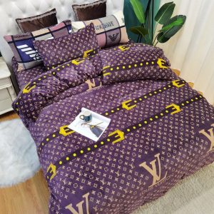 Lv type 131 bedding sets duvet cover lv bedroom sets luxury brand bedding