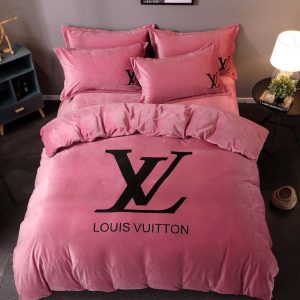 Lv type 129 bedding sets duvet cover lv bedroom sets luxury brand bedding