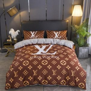 Lv type 125 bedding sets duvet cover lv bedroom sets luxury brand bedding