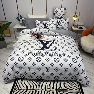Lv type 122 bedding sets duvet cover lv bedroom sets luxury brand bedding