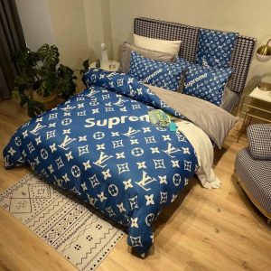 Lv type 115 bedding sets duvet cover lv bedroom sets luxury brand bedding