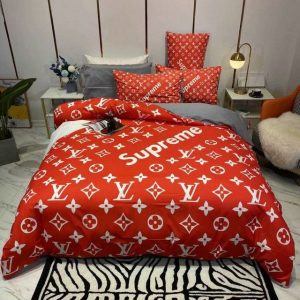 Lv type 113 bedding sets duvet cover lv bedroom sets luxury brand bedding