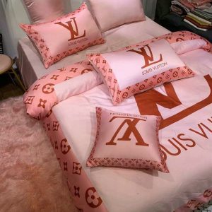 Lv type 102 bedding sets duvet cover lv bedroom sets luxury brand bedding