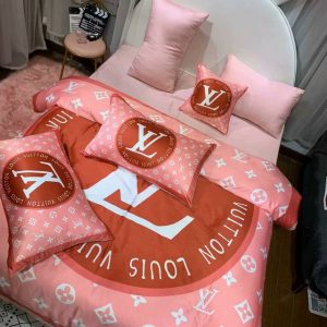 Lv type 100 bedding sets duvet cover lv bedroom sets luxury brand bedding