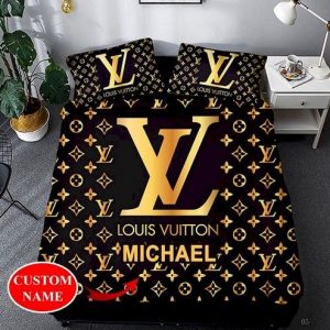 Lv luxury bedding bedding sets duvet cover bedroom luxury brand bedding customized bedroom
