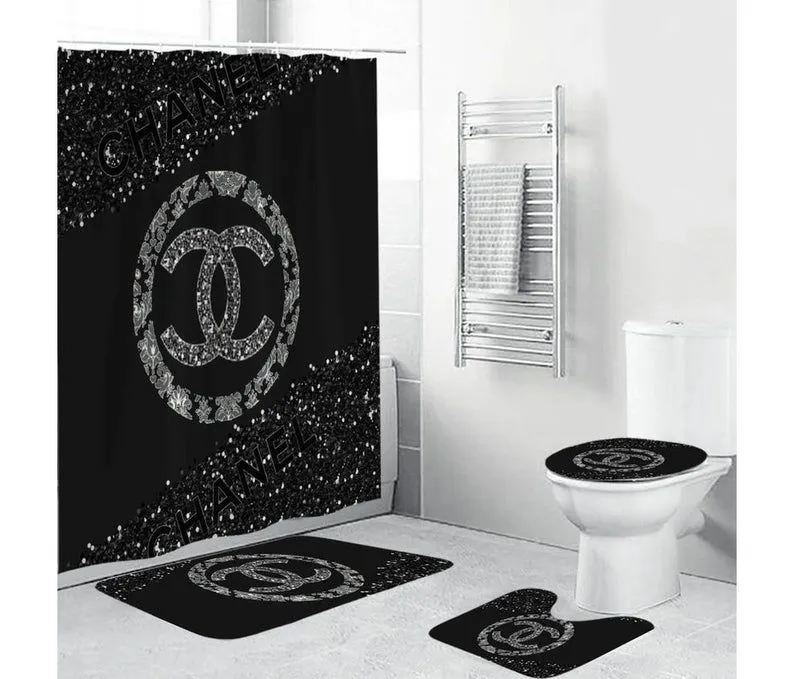Chanel type 29 shower curtain waterproof luxury bathroom decoration luxury brand window curtains #bathroom#shower#home decor