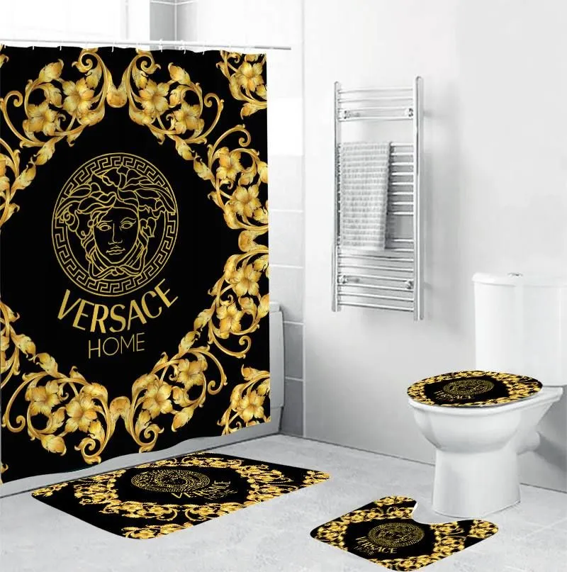 Versace type 16 shower curtain waterproof luxury bathroom mat set luxury brand shower curtain luxury window curtains #bathroom#shower#home decor