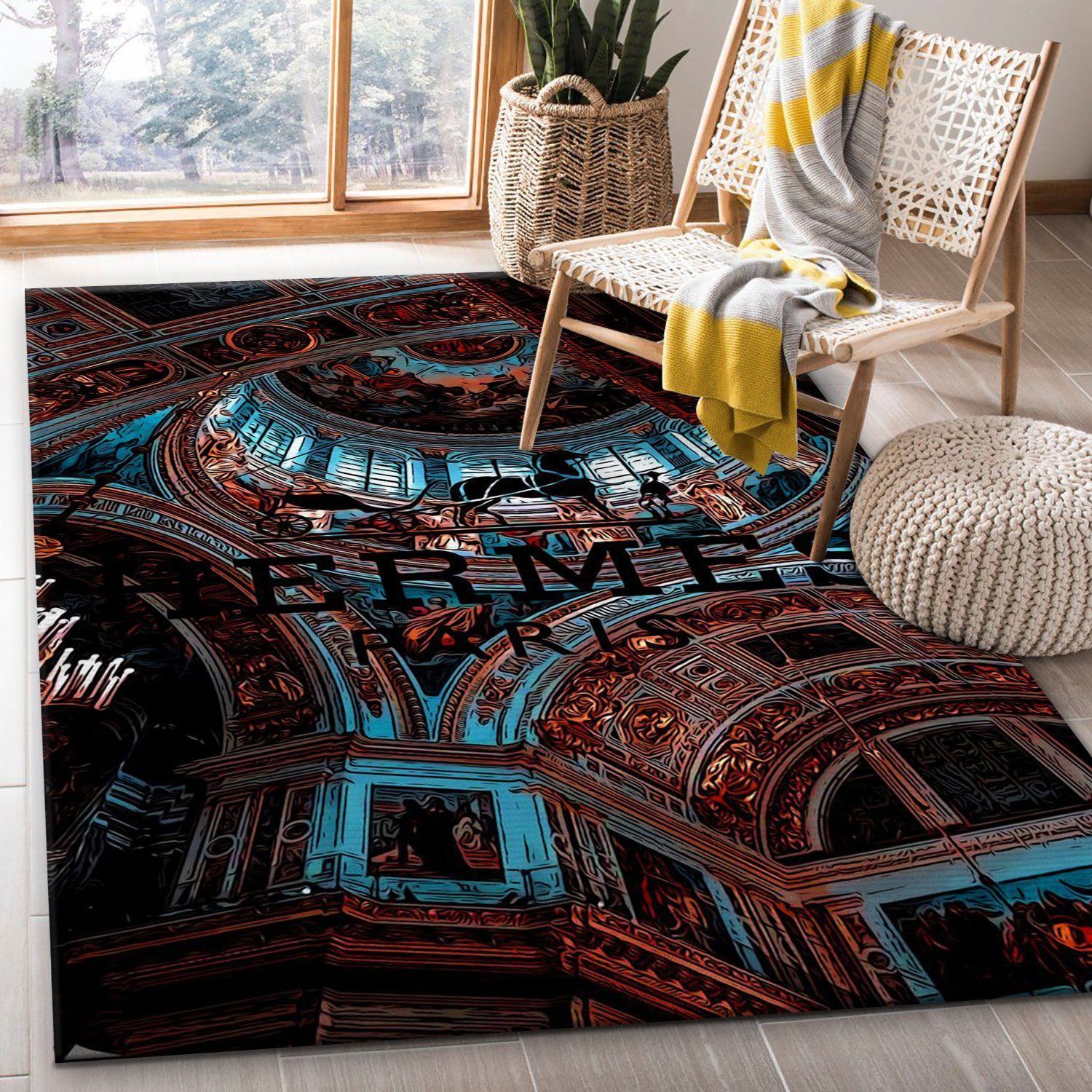 Hermes rug fashion brand rug home decor floor decor