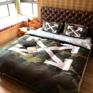 Luxury off white logo bedding sets duvet cover bedroom sets