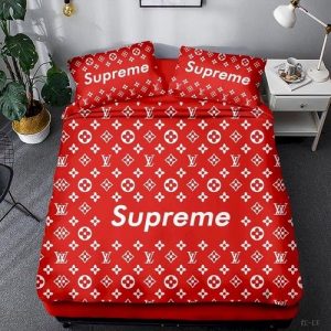 Luxury lv supreme 03 bedding sets duvet cover bedroom luxury brand bedding customized bedroom