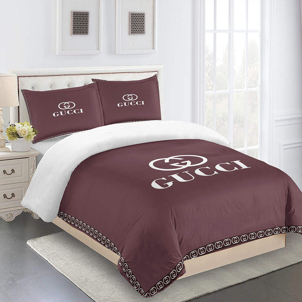 Gucci bedding set purple luxury bed sheets bdslux