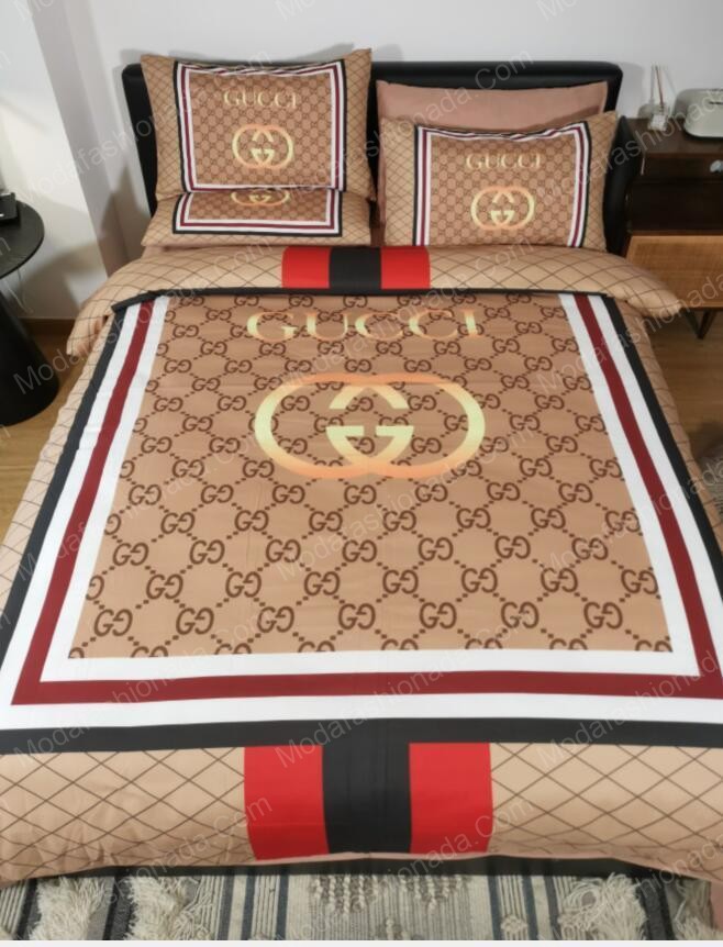 Luxury gucci logo fashion brands 26 bedding set