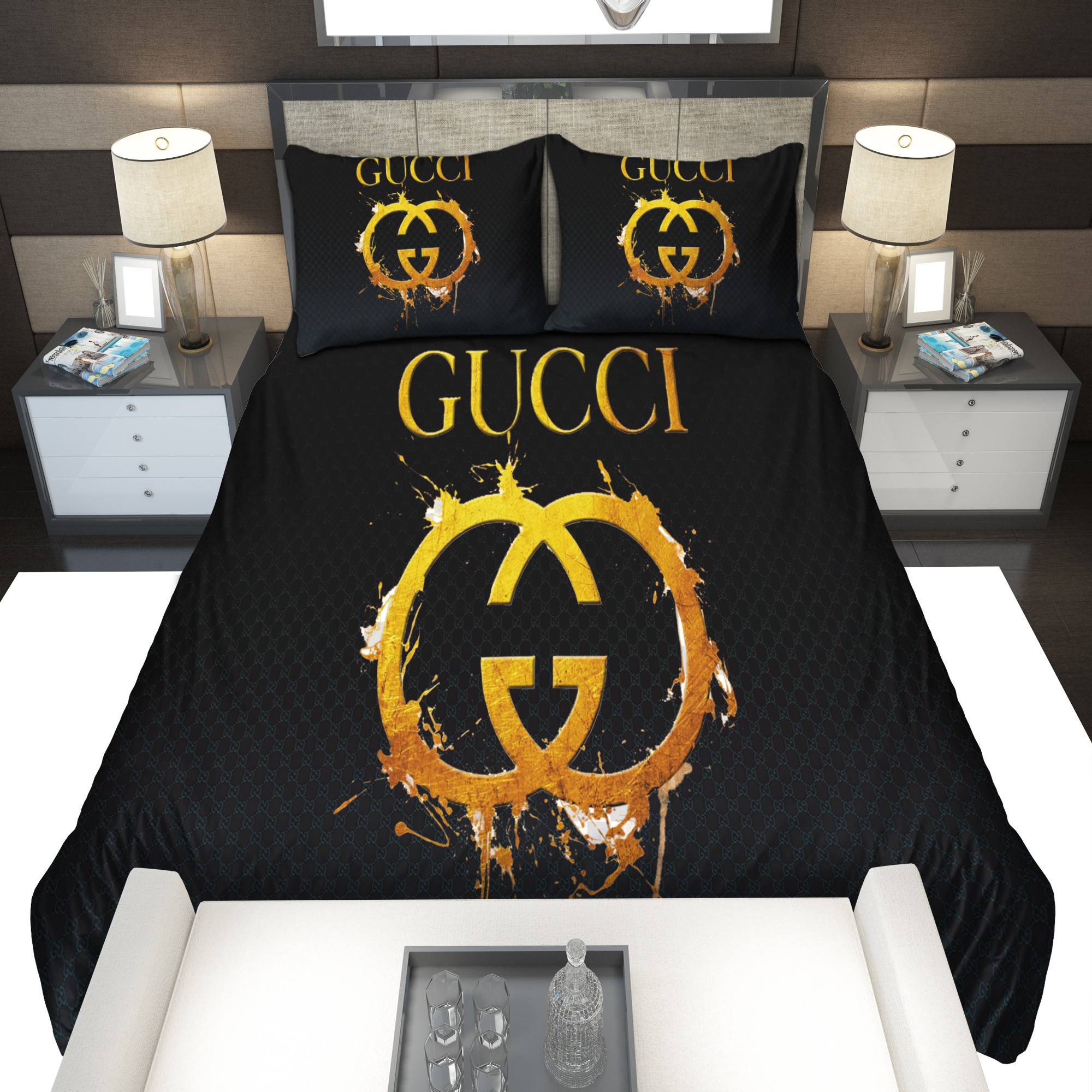 Art logo gucci bedding sets