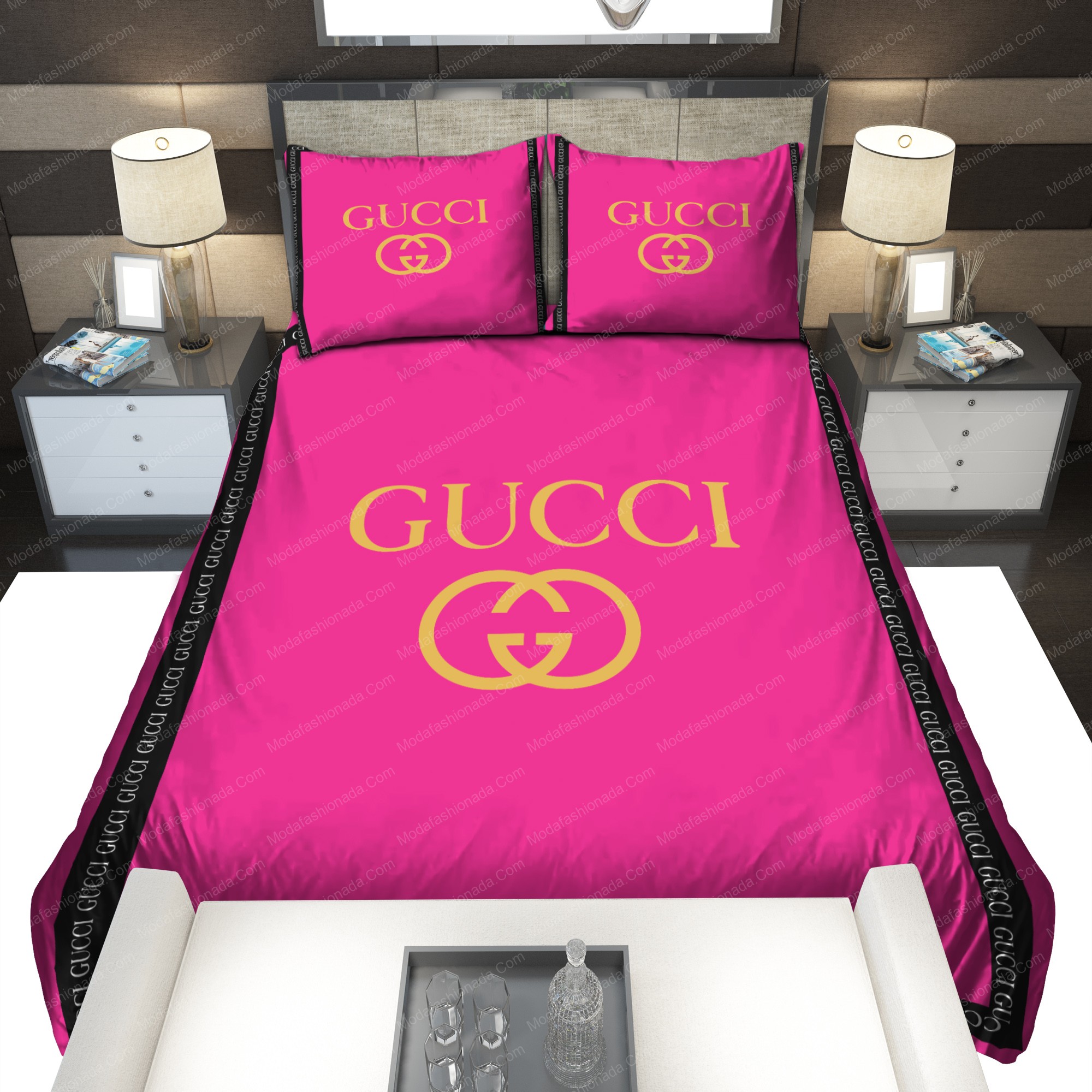 Pink gucci bedding sets