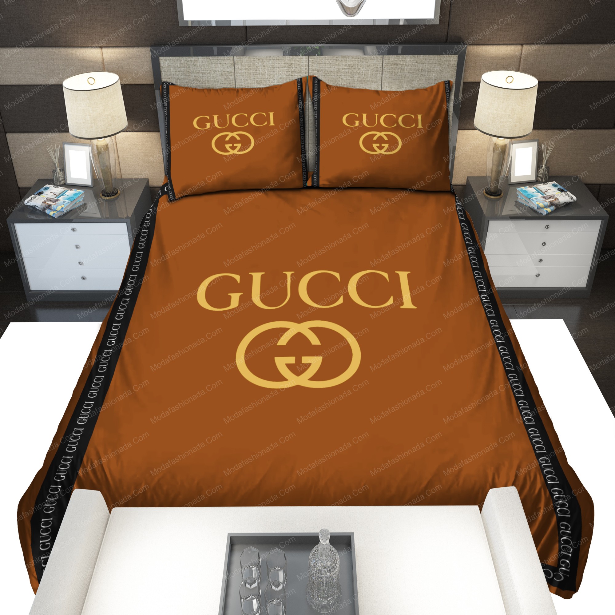 Brown gucci bedding sets