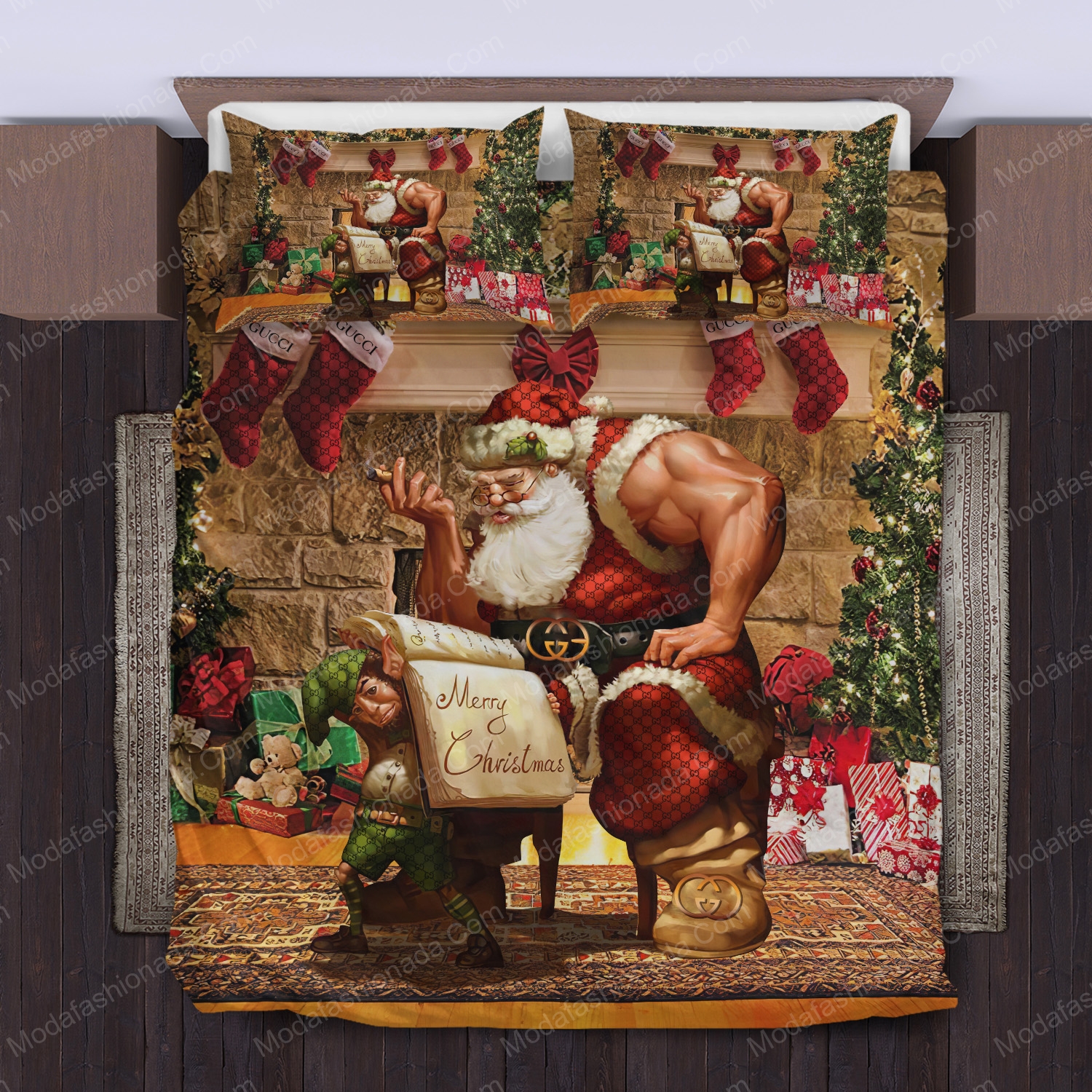 Socks gucci merry christmas bedding sets