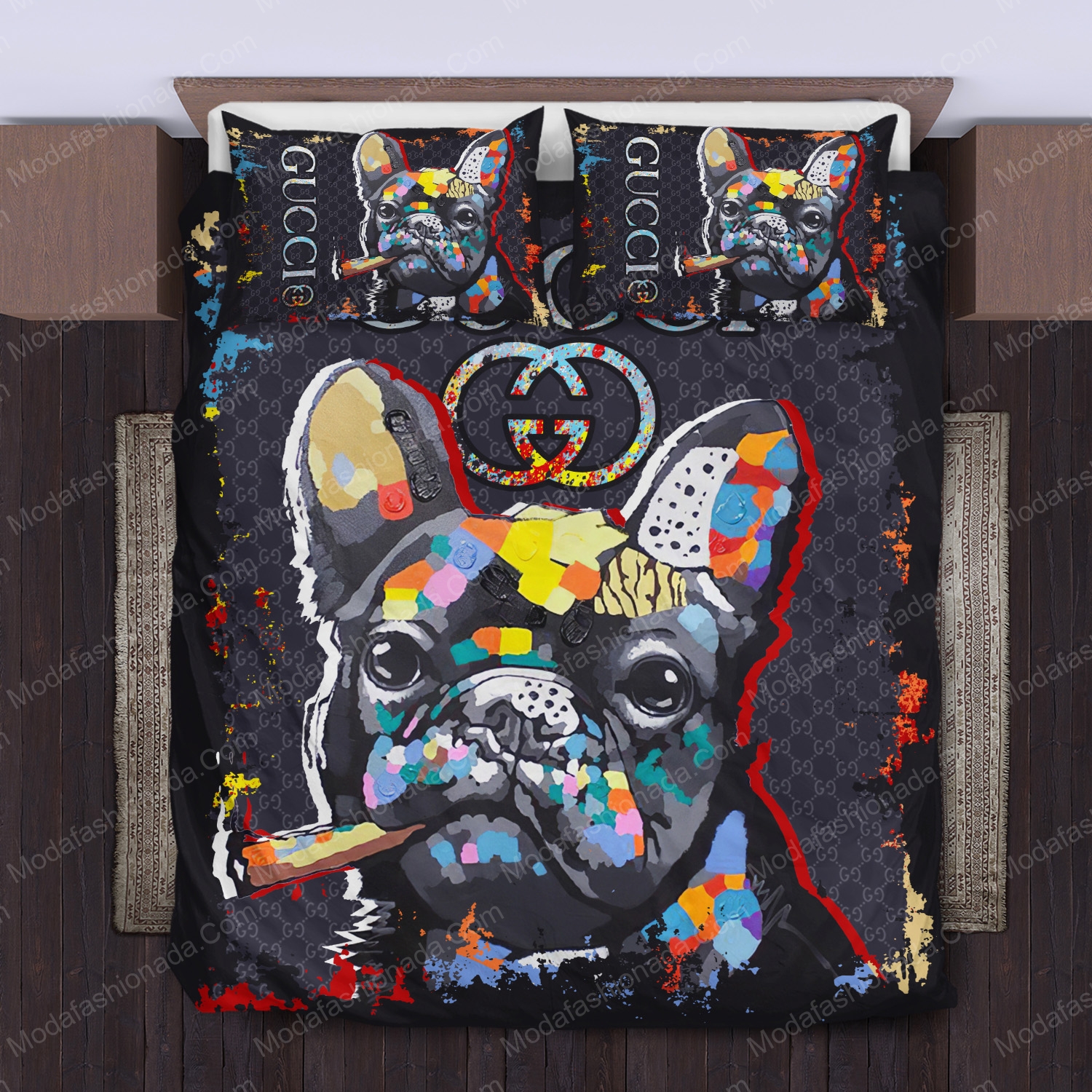 Gucci bulldogs bedding sets type 16