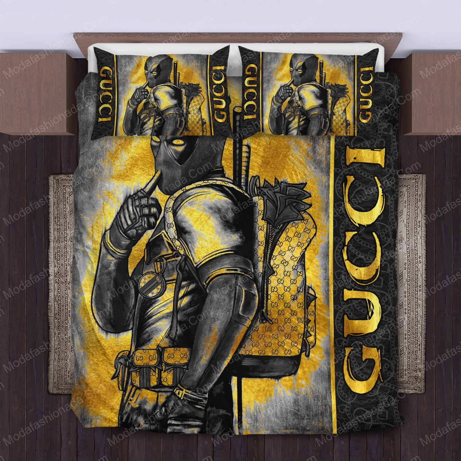 Deadpool gucci bedding sets