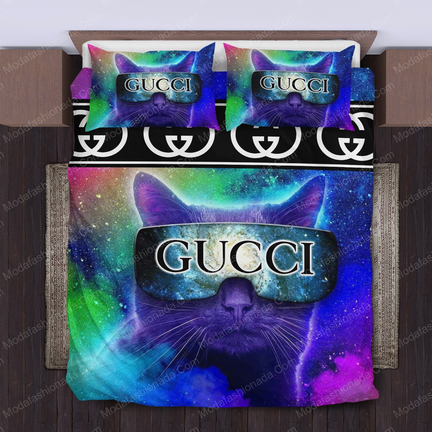 Cats glasses gucci bedding sets