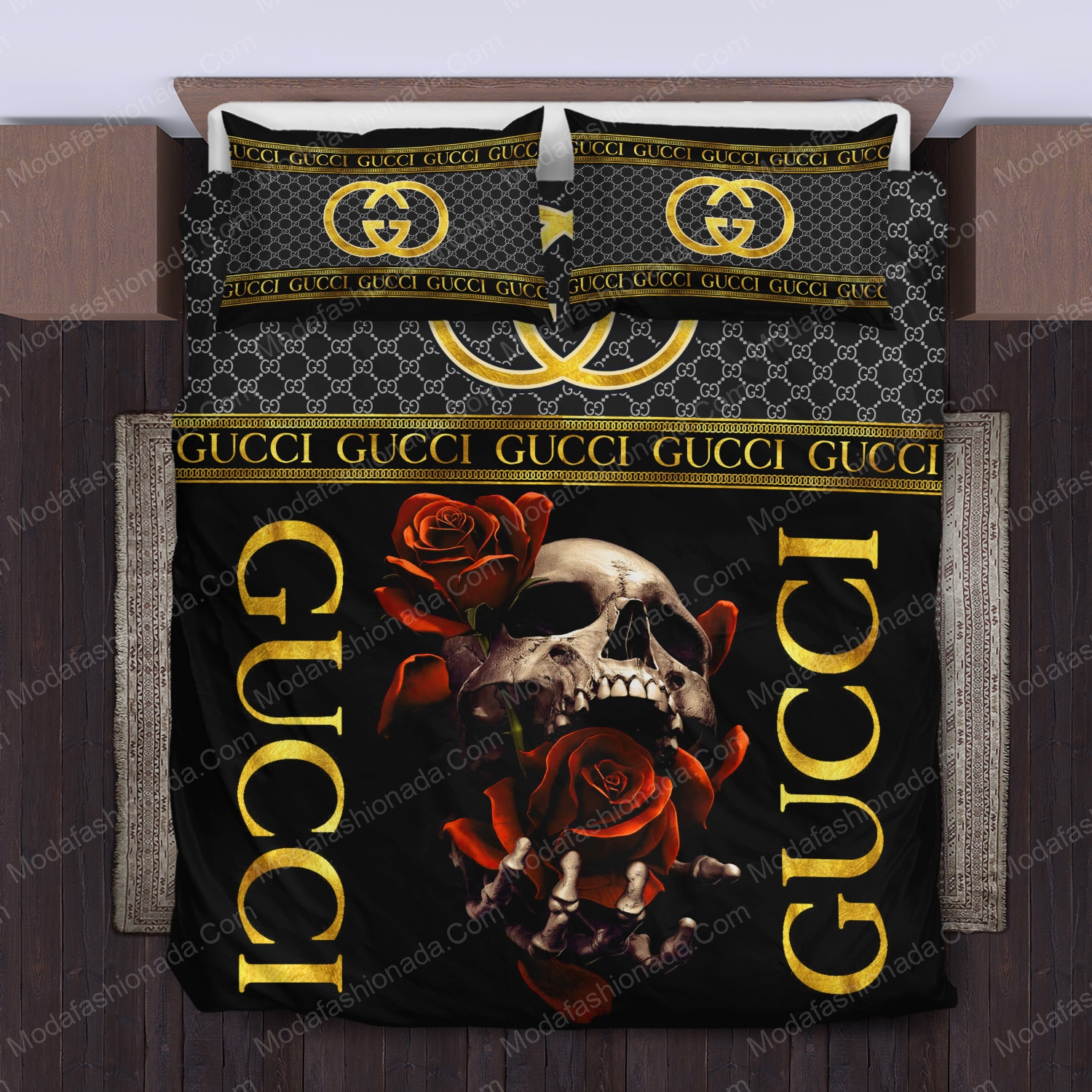 Gucci skull and roses bedding sets