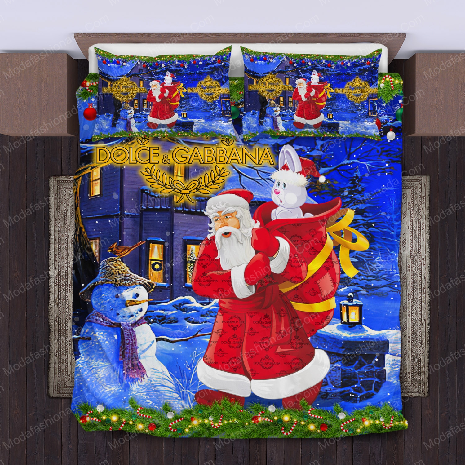 Santa claus dolce & gabbana merry christmas bedding sets