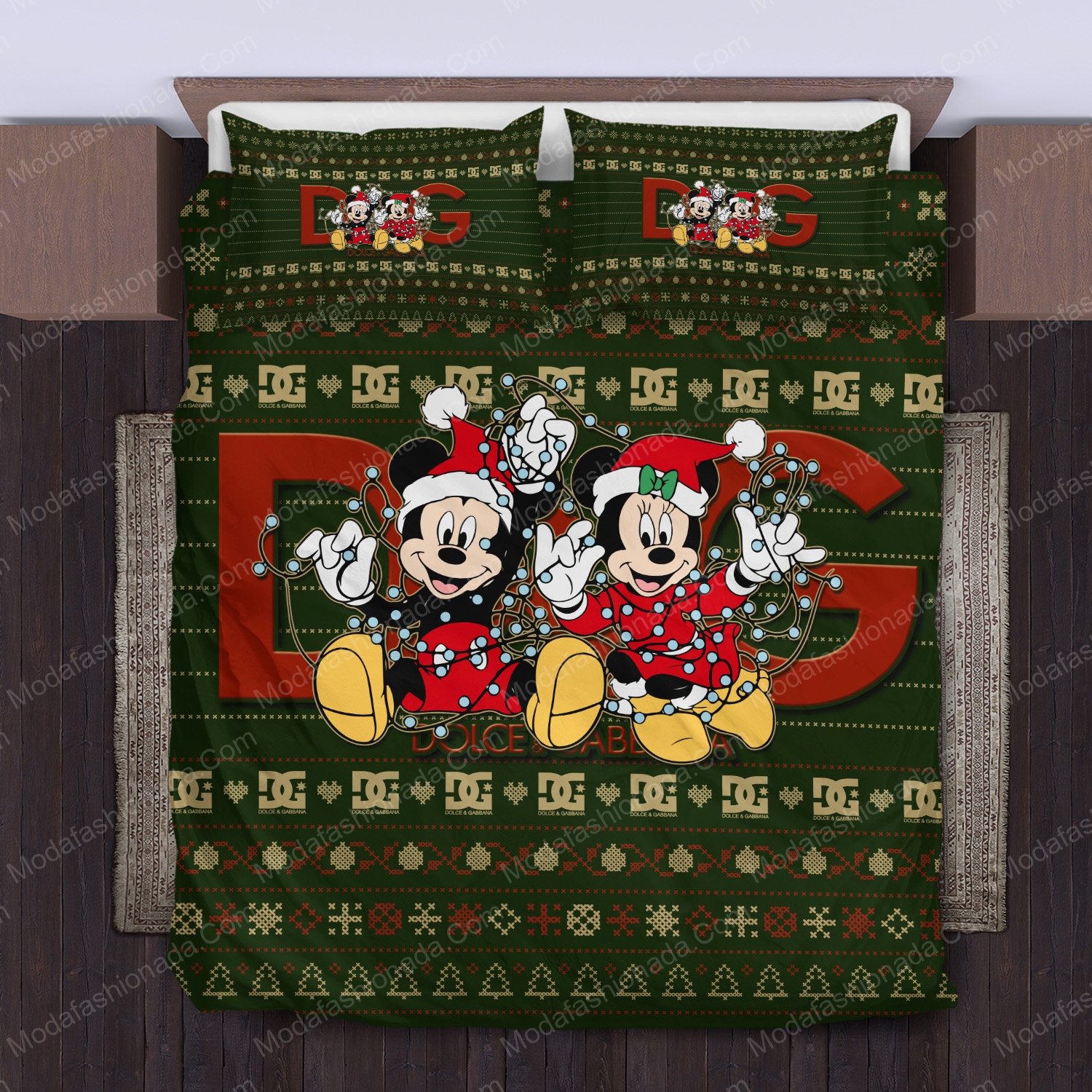 Mickey minnie dolce & gabbana christmas bedding sets