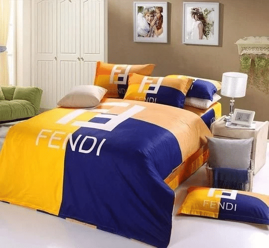 Fendi 17 duvet cover bedroom luxury brand quilt bedding set