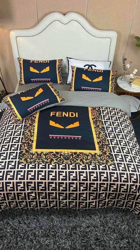 Fendi 23 duvet cover bedroom luxury brand quilt bedding set