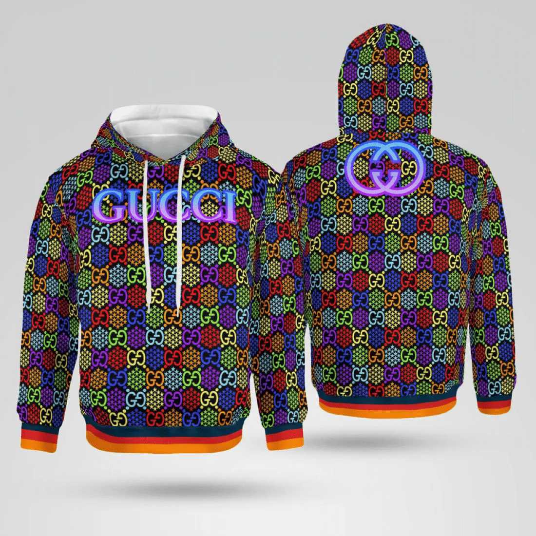 Gucci multicolor unisex hoodie for men women luxury brand hoodie  outfit for men and women VTSK-Luxury hoodie #hoodie#clothes
