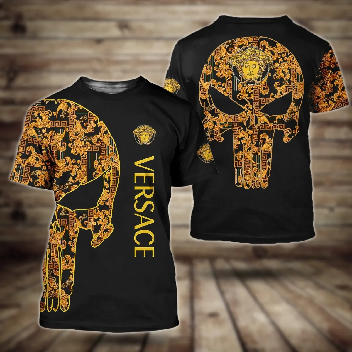 Versace golden skull luxury brand t-shirt outfit for men women #tshirt#clothes#outfit