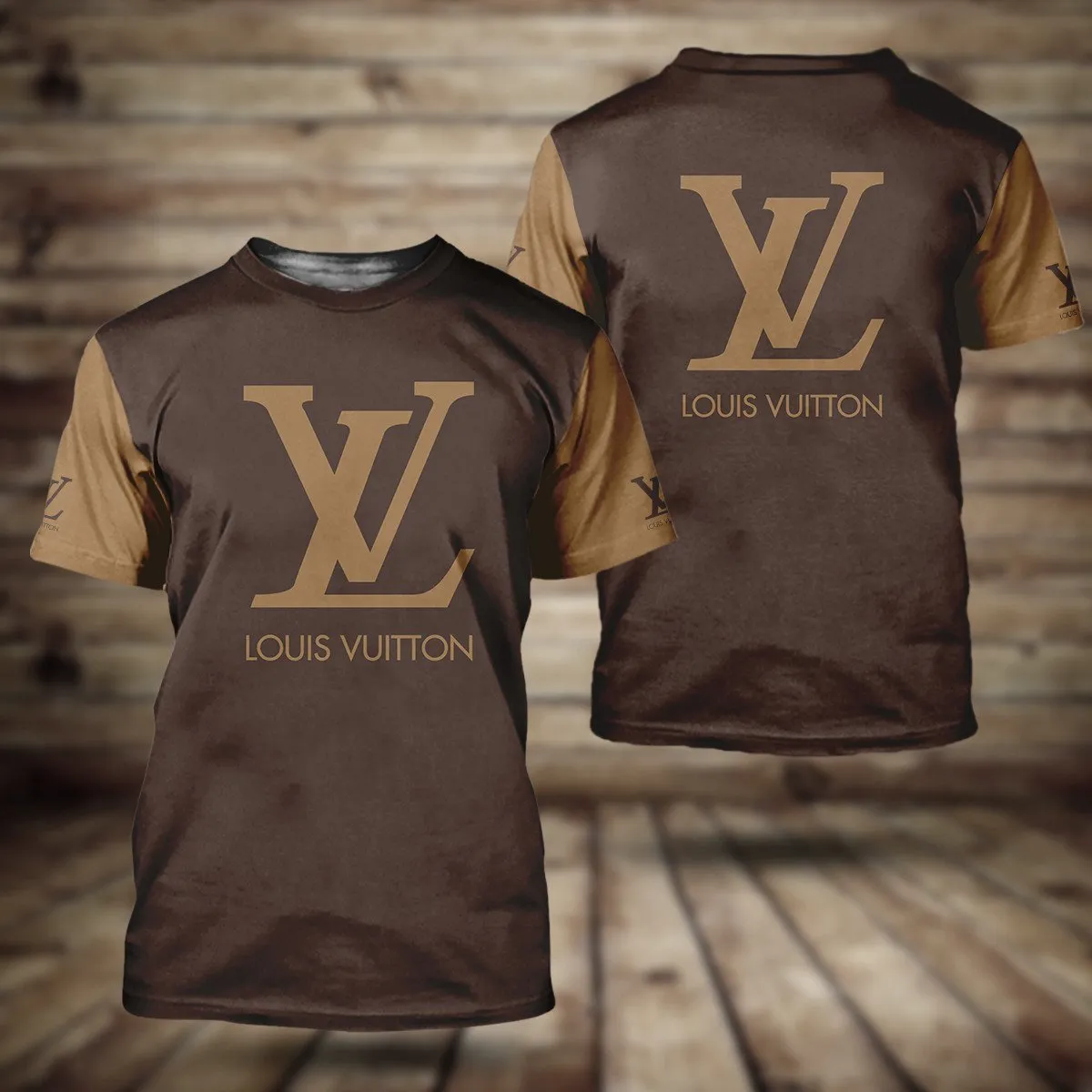 Louis vuitton yellow logo brown luxury brand t-shirt for men women #tshirt#clothes#outfit