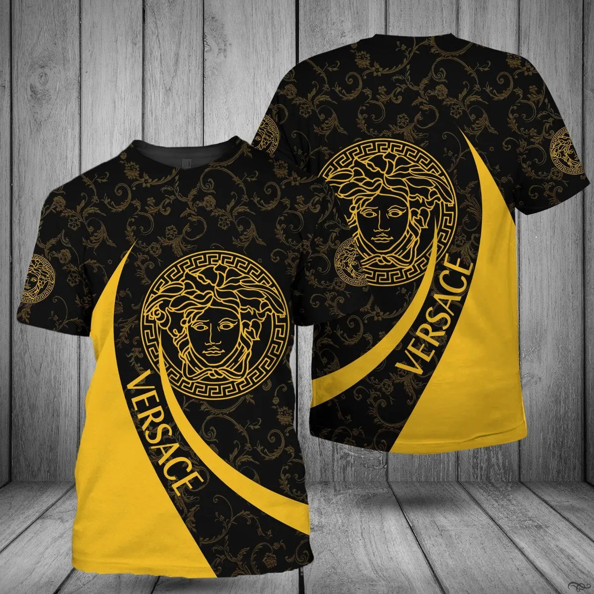 Versace medusa yellow black new luxury brand t-shirt outfit for men women #tshirt#clothes#outfit