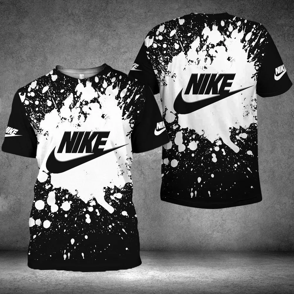 Nike black white painting luxury brand premium t-shirt outfit for men women #tshirt#clothes#outfit