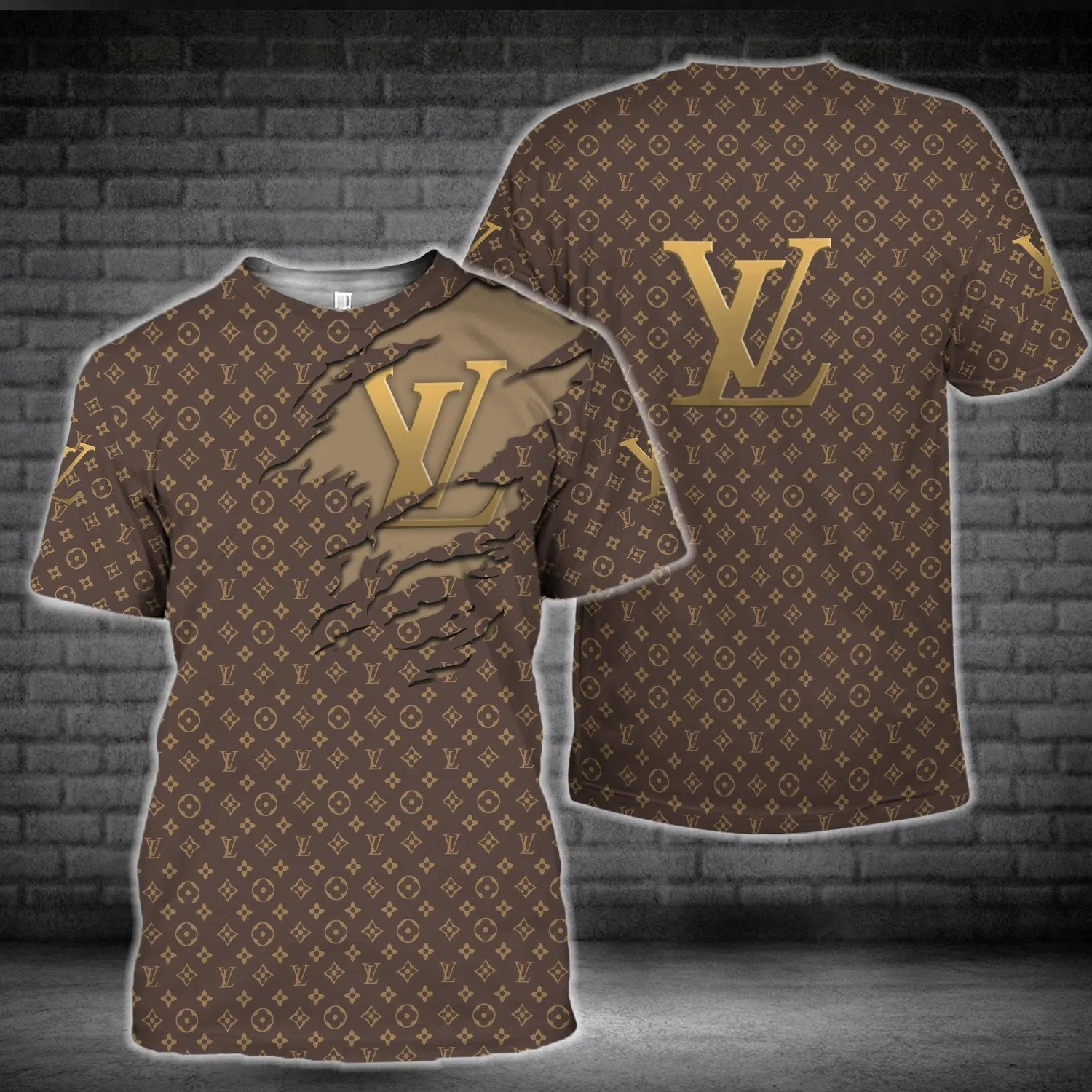 Louis vuitton golden logo brown luxury brand premium t-shirt outfit for men women #tshirt#clothes#outfit