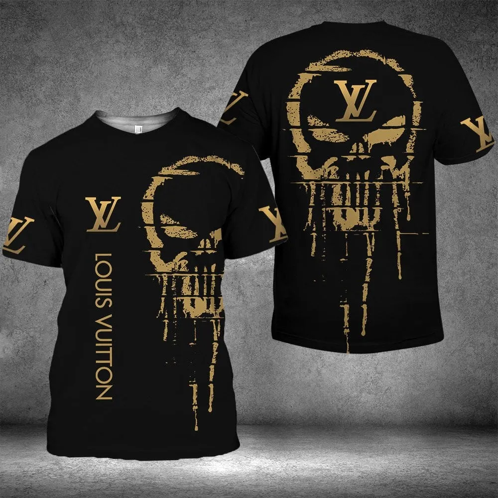 Louis vuitton punisher black luxury brand t-shirt outfit for men women #tshirt#clothes#outfit