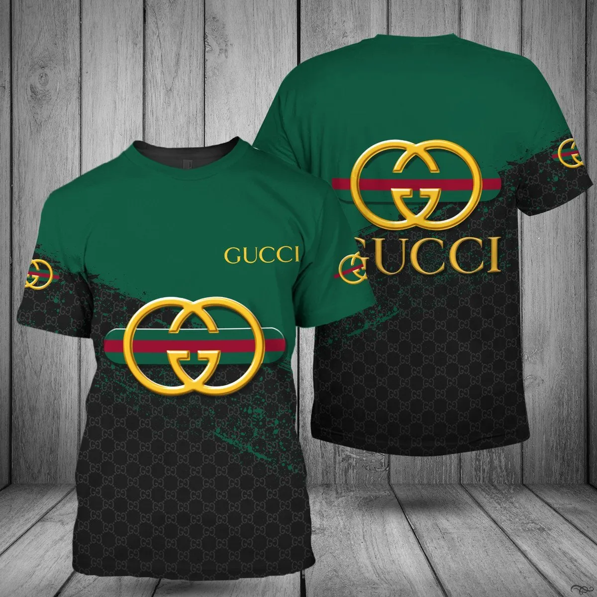 Gucci yellow logo green black luxury brand t-shirt outfit for men women #tshirt#clothes#outfit