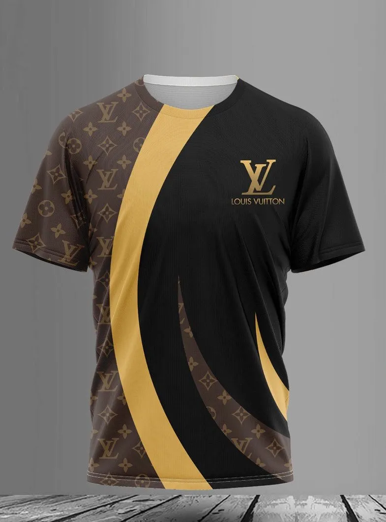 Louis vuitton brown yellow black luxury brand t-shirt outfit for men women #tshirt#clothes#outfit