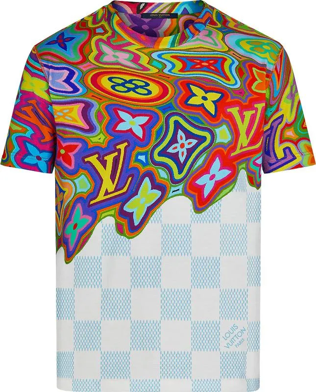 Louis vuitton colorful luxury brand t-shirt outfit for men women #tshirt#clothes#outfit