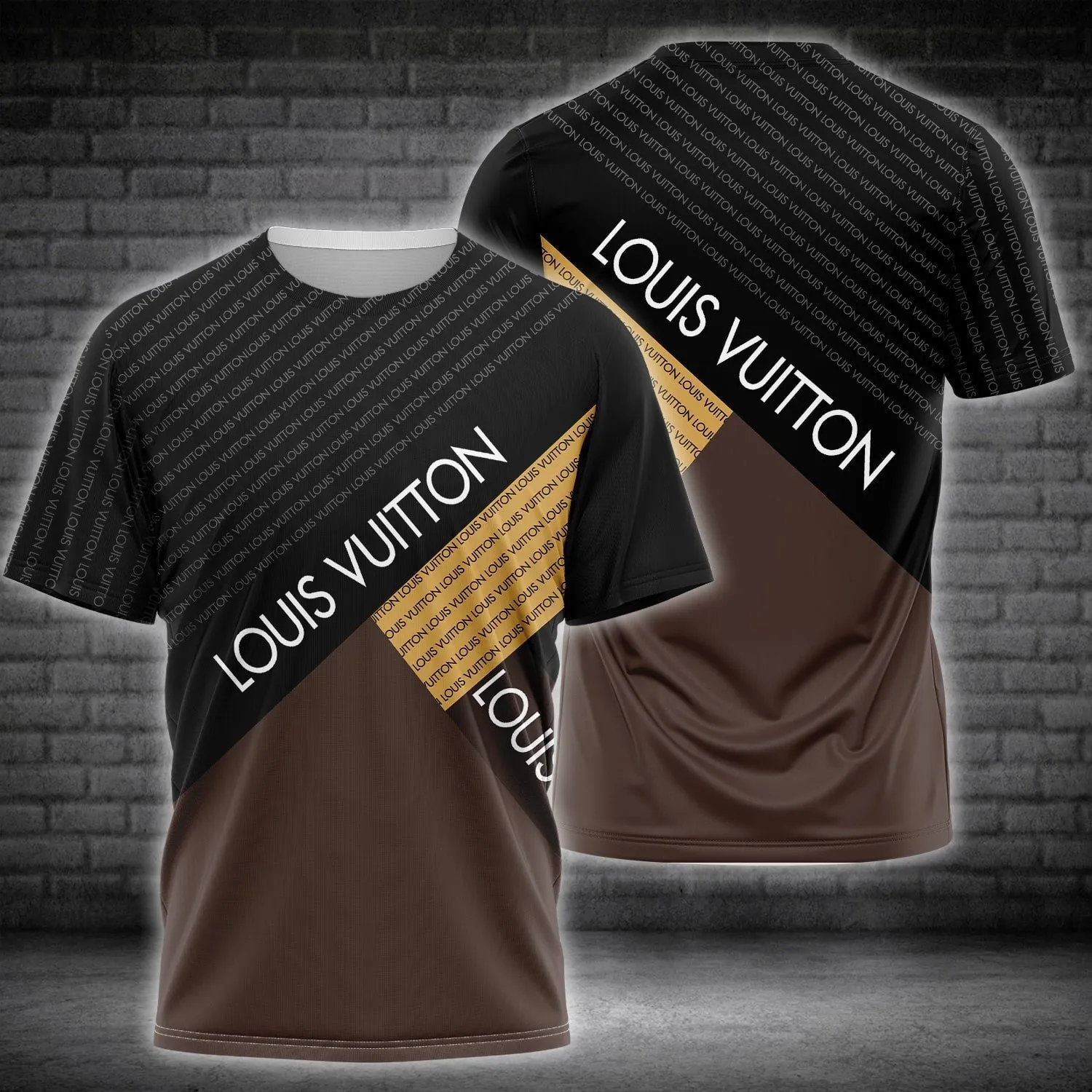 Louis vuitton black brown premium luxury brand t-shirt outfit for men women #tshirt#clothes#outfit