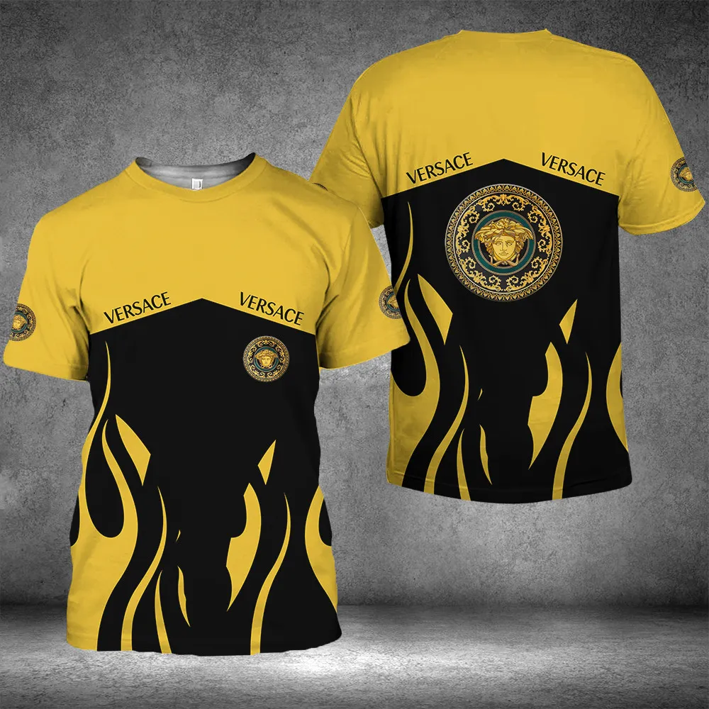 Versace medusa yellow black luxury brand t-shirt outfit for men women #tshirt#clothes#outfit