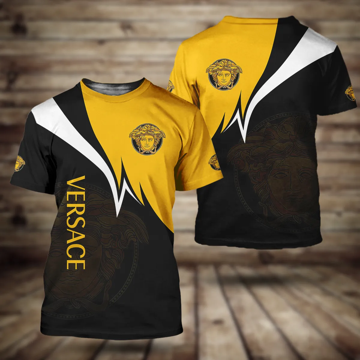 Versace medusa yellow black luxury brand premium t-shirt outfit for men women #tshirt#clothes#outfit